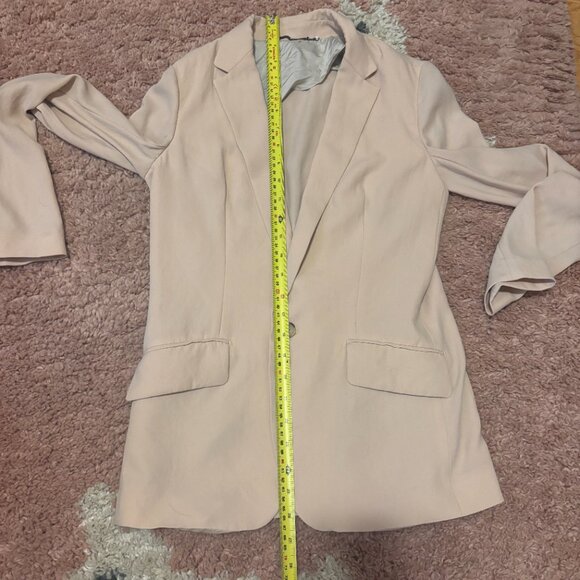 Aritzia Babaton Women's Peach Cream Blazer Jacket Breathable Evening Formal READ - Picture 4 of 5